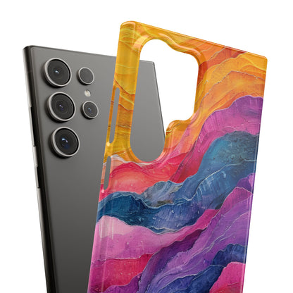 Vibrant Abstract Waves - Slim Samsung S24 Phone Case