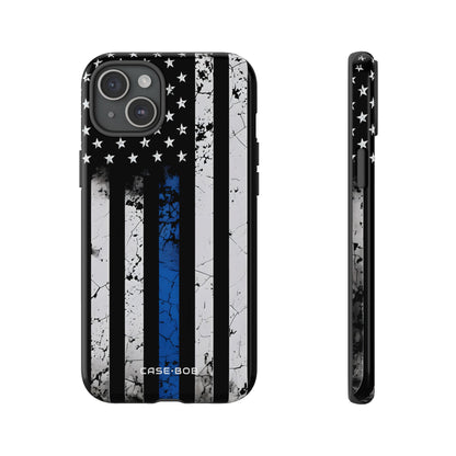 Blue Stripe Flag iPhone 15 Plus Case - Tough