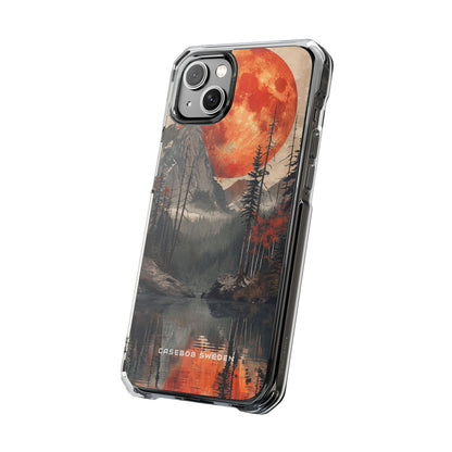 Celestial Glow Over Reflective Landscape iPhone 14 - Clear Impact Phone Case