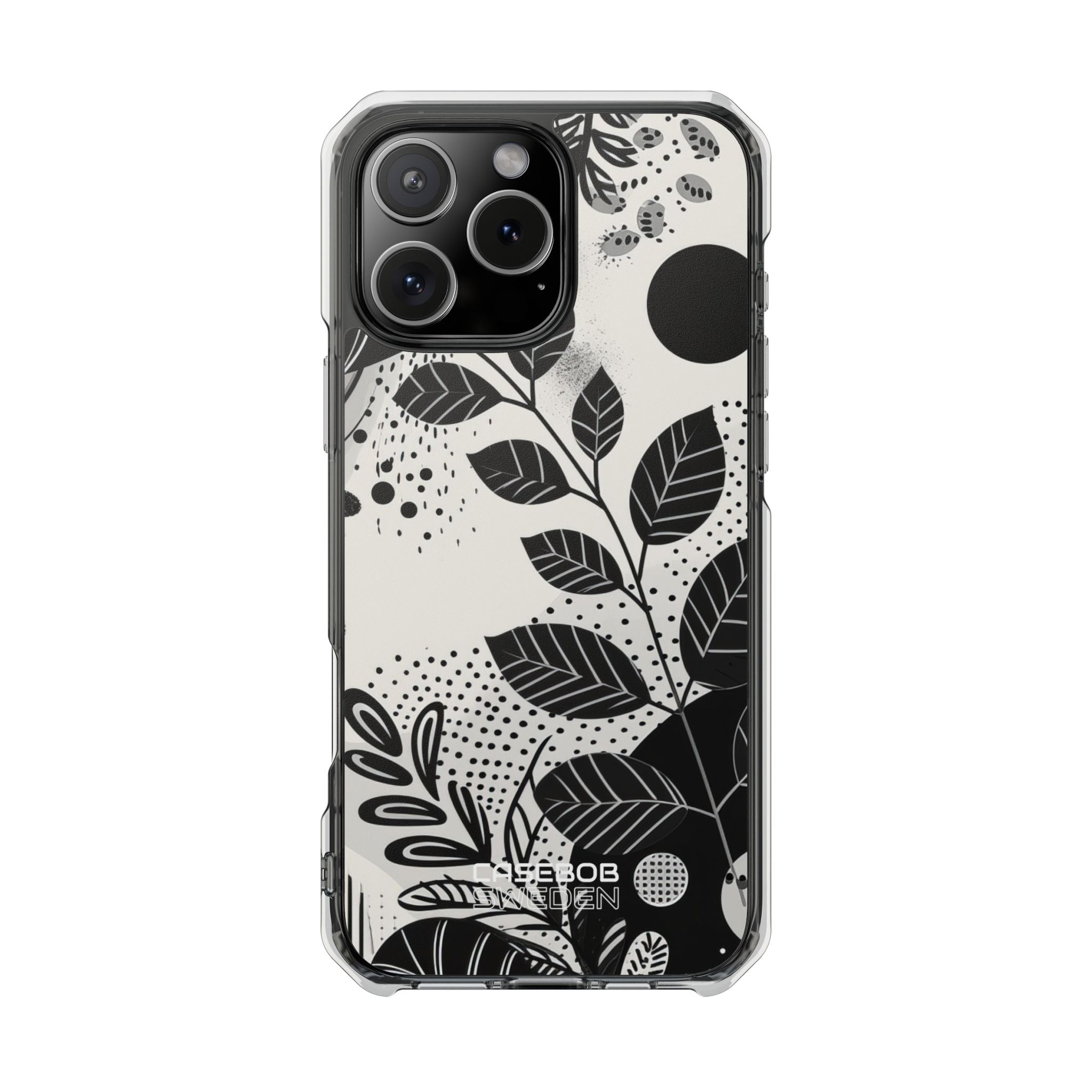 Monochrome Leaf Rhythm iPhone 16 - Impact Clear+