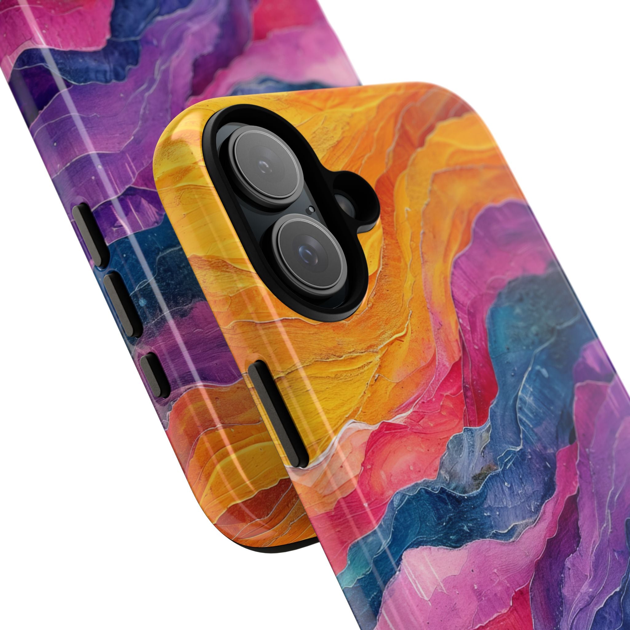 Layered Waves Orange iPhone 16 Plus Case - Tough