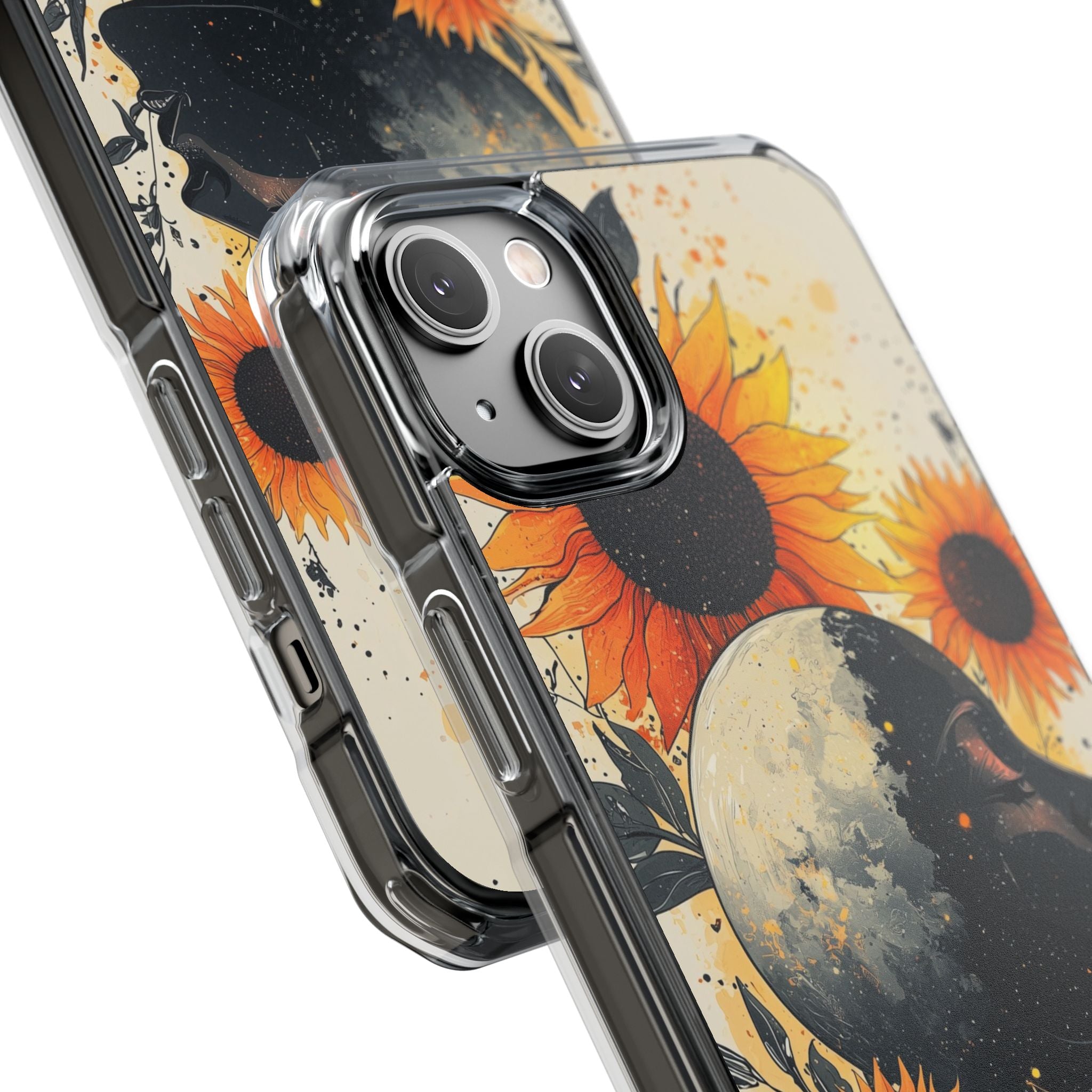 Sunflower Embraces Moon iPhone Case - Impact