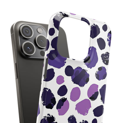 Purple Inkblots iPhone 15 - Slim Phone Case