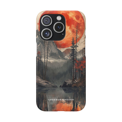 Celestial Glow Over Reflective Landscape iPhone 15 - Slim Phone Case