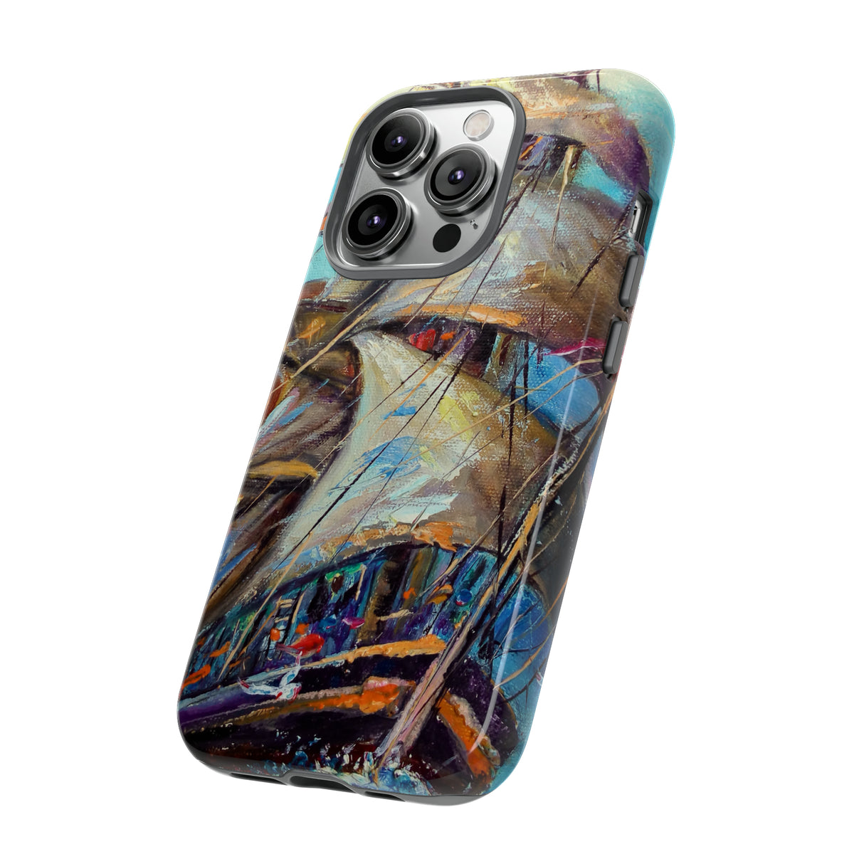 Oil painting - Sailboat - Protective Phone Case