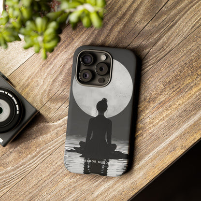 Zen Serenity Moon Reflection iPhone 15 - Tough Phone Case