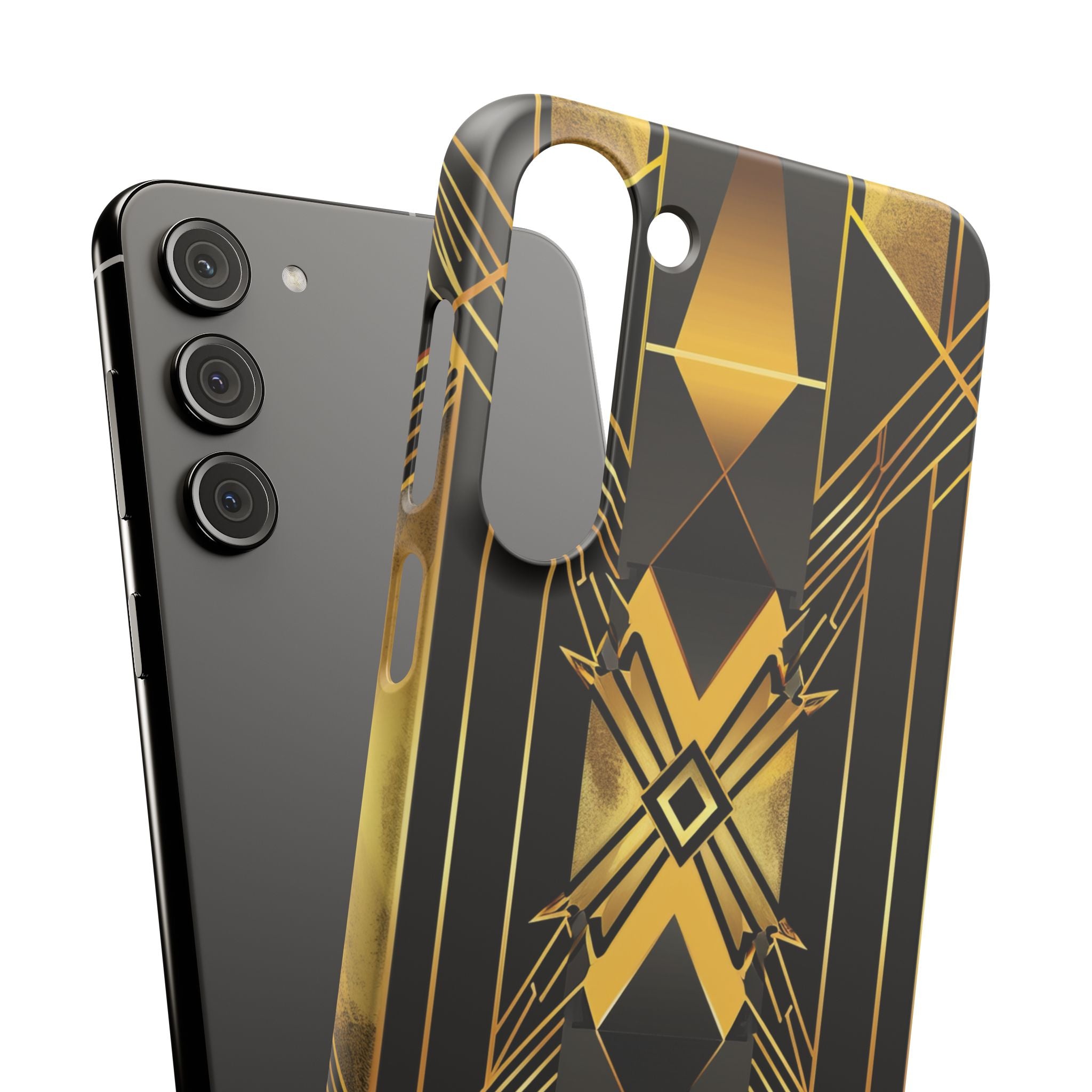 Golden Geometric Elegance Samsung S23 - Slim Phone Case