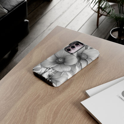 Grayscale Floral Harmony Samsung S23 - Tough