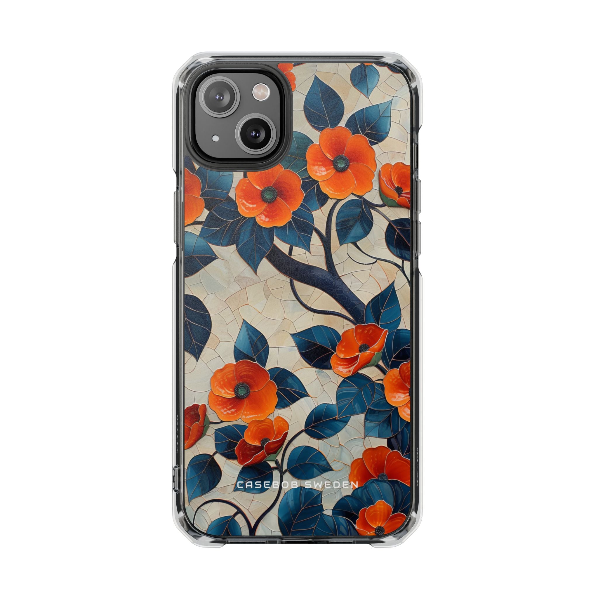 Orange Blossoms Mosaic Harmony iPhone 14 - Clear Impact Phone Case