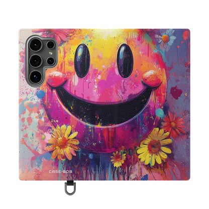 Smiley Bloom Drip - Samsung S24 Ultra Case - Wallet