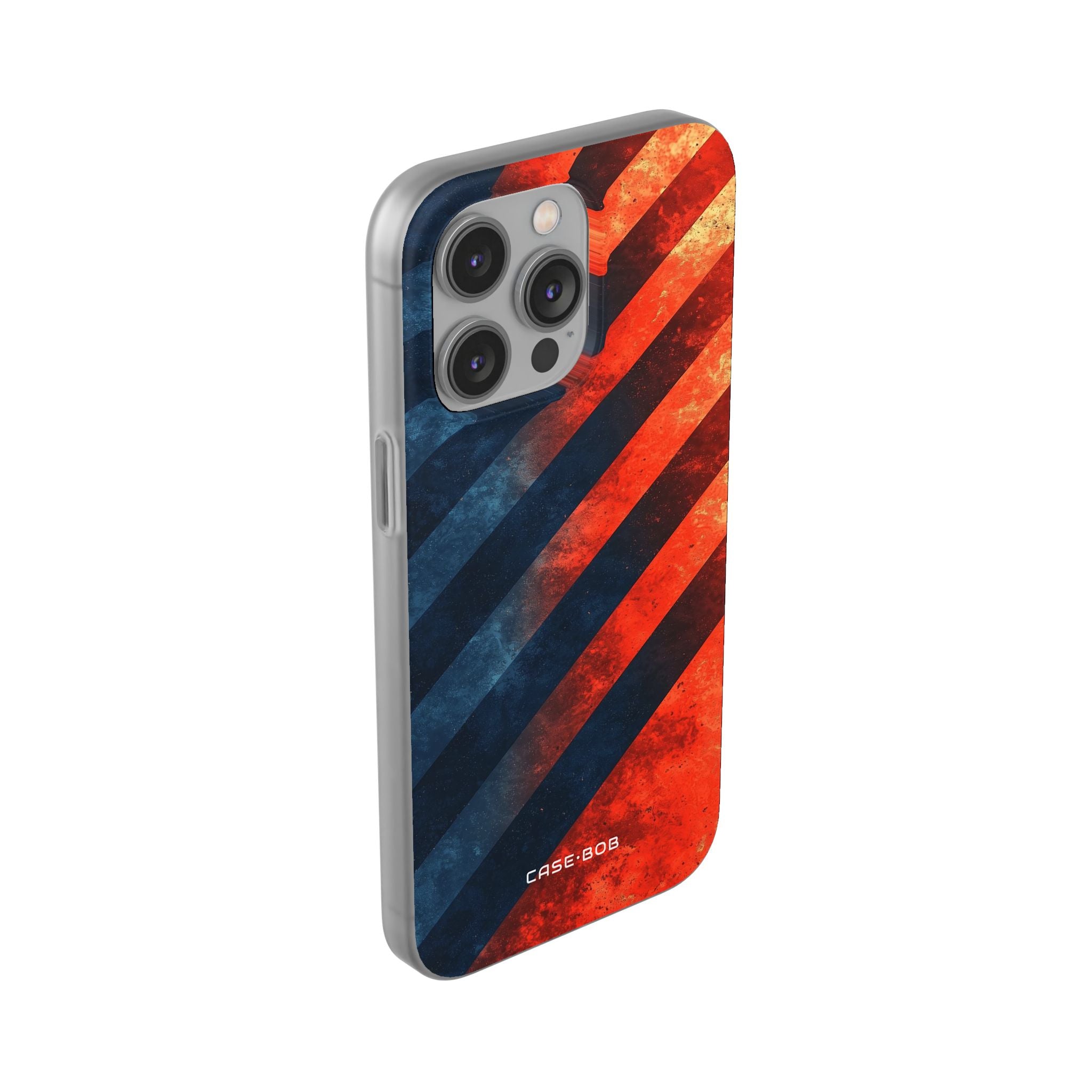 Diagonal Stripes Blaze iPhone 14 Pro Max Case - Soft