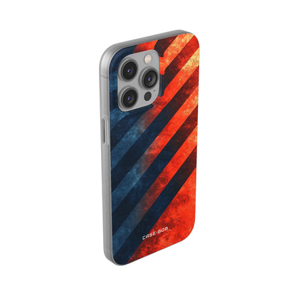 Diagonal Stripes Blaze iPhone 14 Pro Max Case - Soft