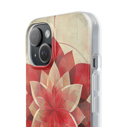 Crimson Bloom iPhone 15 Case - Soft