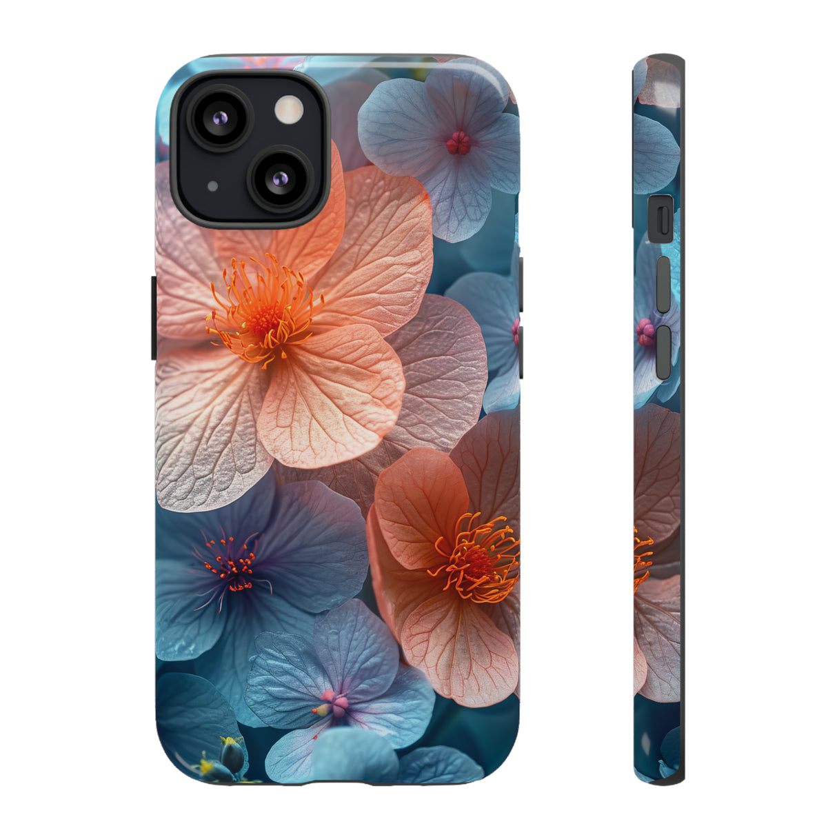 Bright Blue Floral Serenity - Protective Phone Case