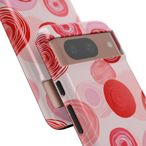 Crimson Circle Minimalism - Protective Phone Case