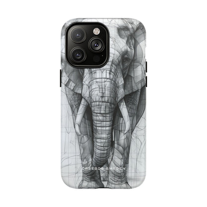 Elephant Line Geometry iPhone 14 | Tough+ Phone Case