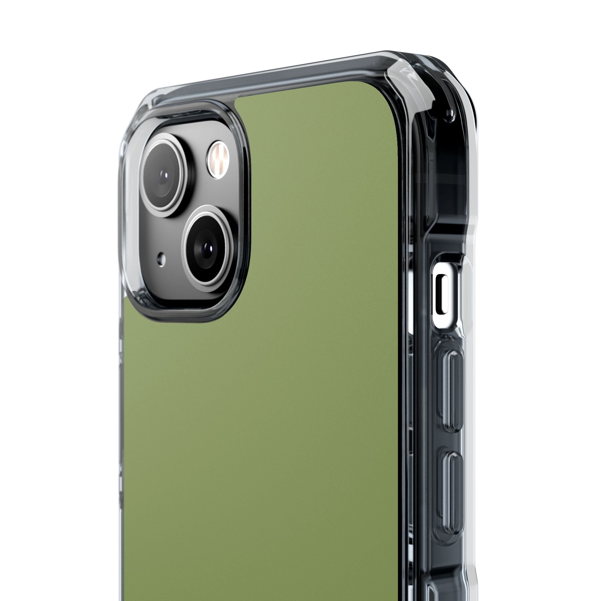 Moss Green - Clear Impact Case for iPhone