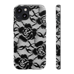 Black Rose Lace Gothic Flower - Protective Phone Case