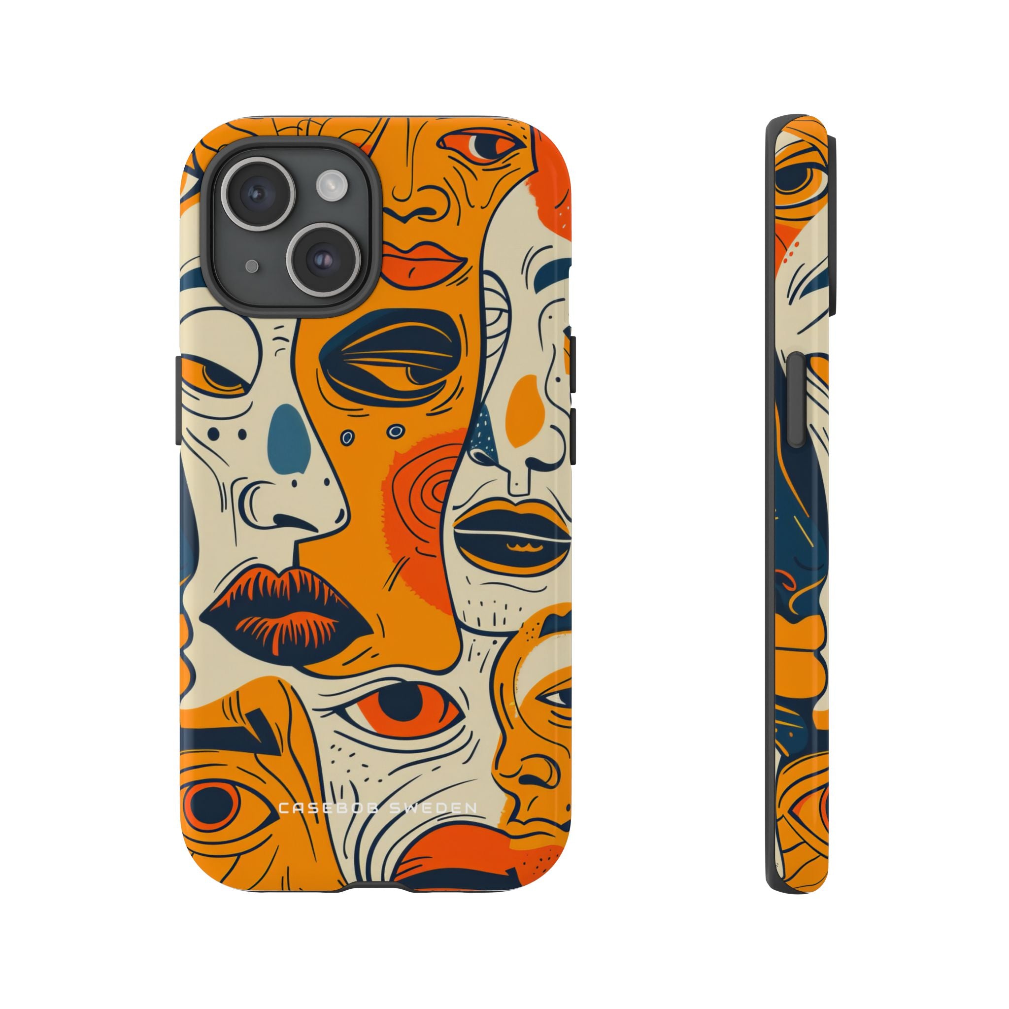 Gradient Face Mosaic iPhone 15 - Tough Phone Case