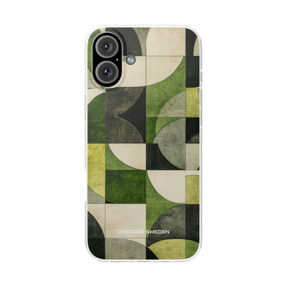 Green Geometric Harmony - Flexi iPhone 16 Phone Case