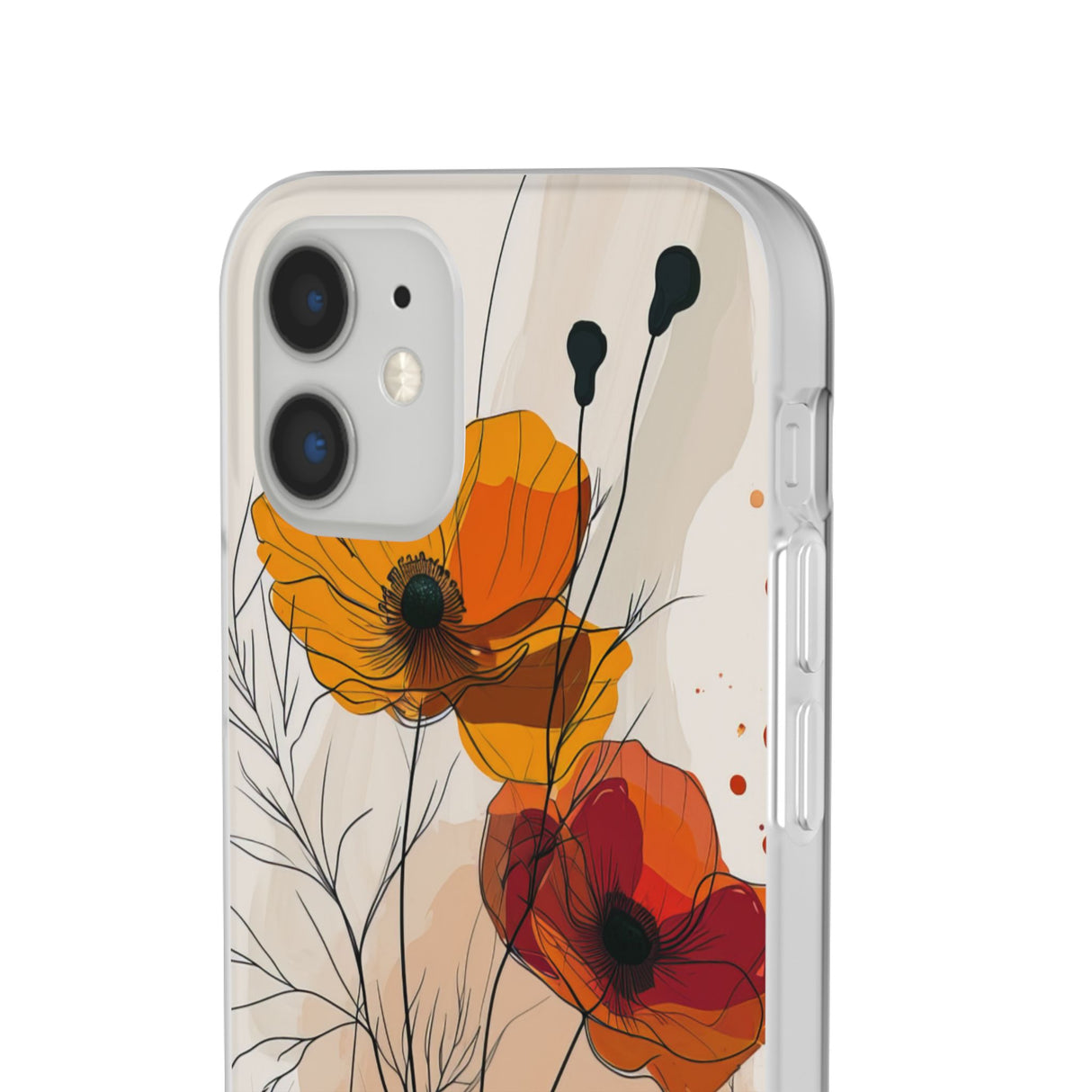 Feurige florale Abstraktion | Flexible Handyhülle für iPhone