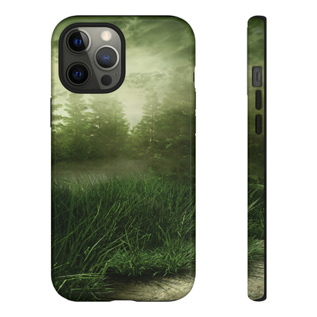 Foggy Green Landscape - Protective Phone Case