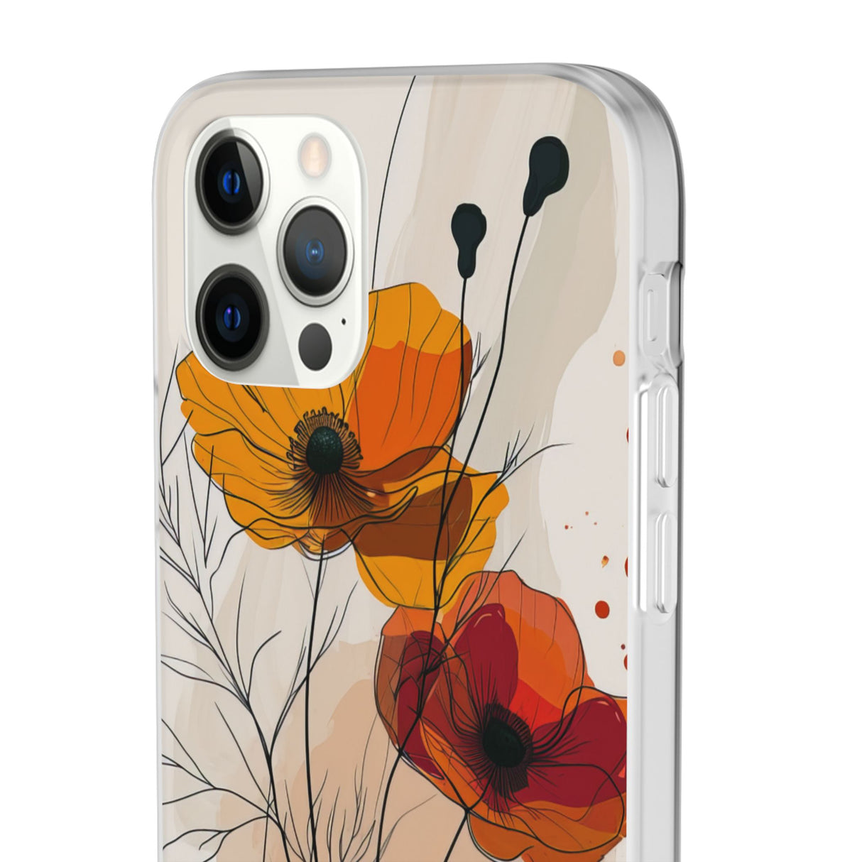 Feurige florale Abstraktion | Flexible Handyhülle für iPhone