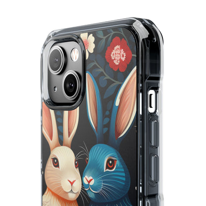 Rabbits Embrace Blossoms iPhone Case - Impact
