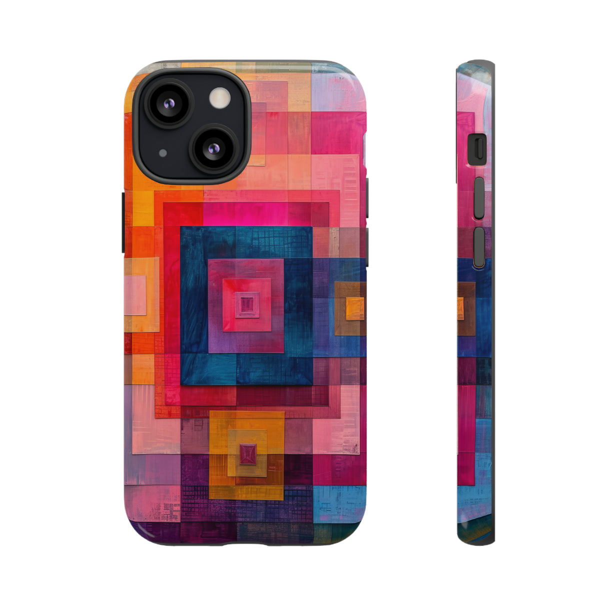 Center-Out Pastel Squares - Protective Phone Case