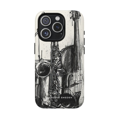 Jazz Instrument Line Symphony iPhone 15 | Tough+ Phone Case