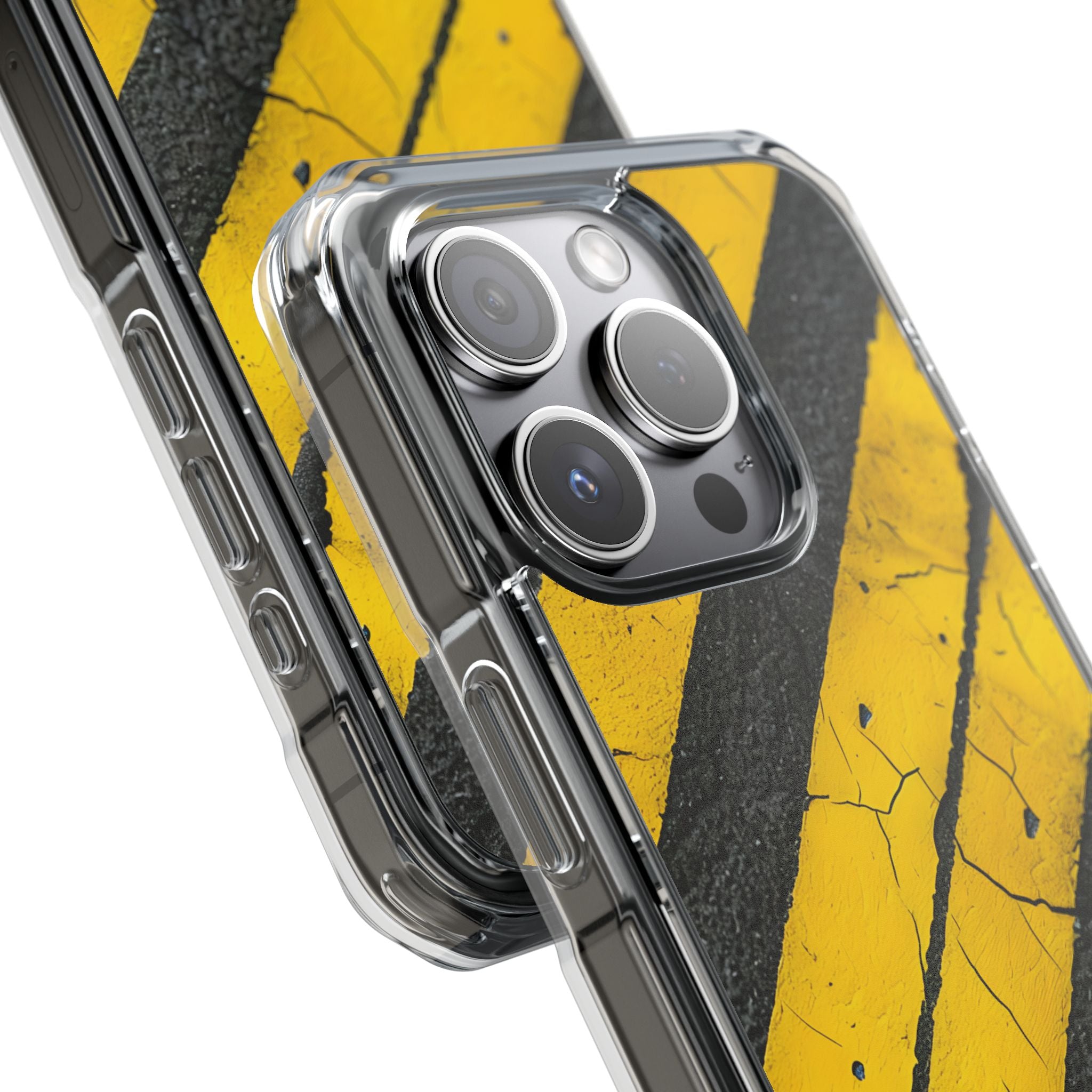 Yellow Stripe Distress iPhone 15 Pro Case - Impact