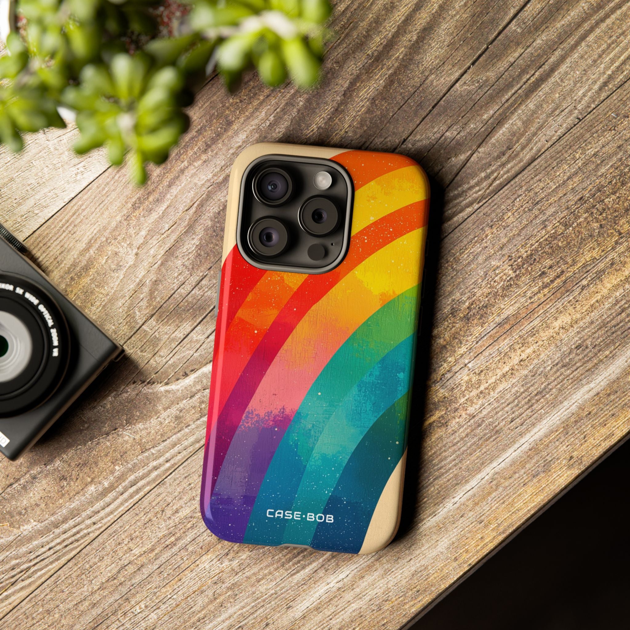 Textured Rainbow Arc iPhone 15 Pro Case - Tough