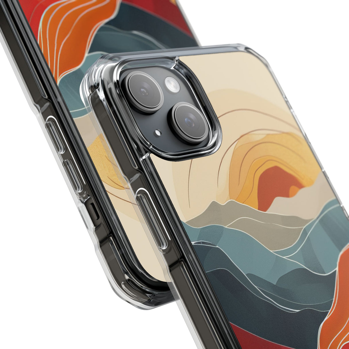 Sunset Waves - Phone Case for iPhone (Clear Impact - Magnetic)