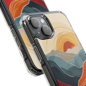 Sunset Waves – Handyhülle für iPhone (Clear Impact – Magnetisch)