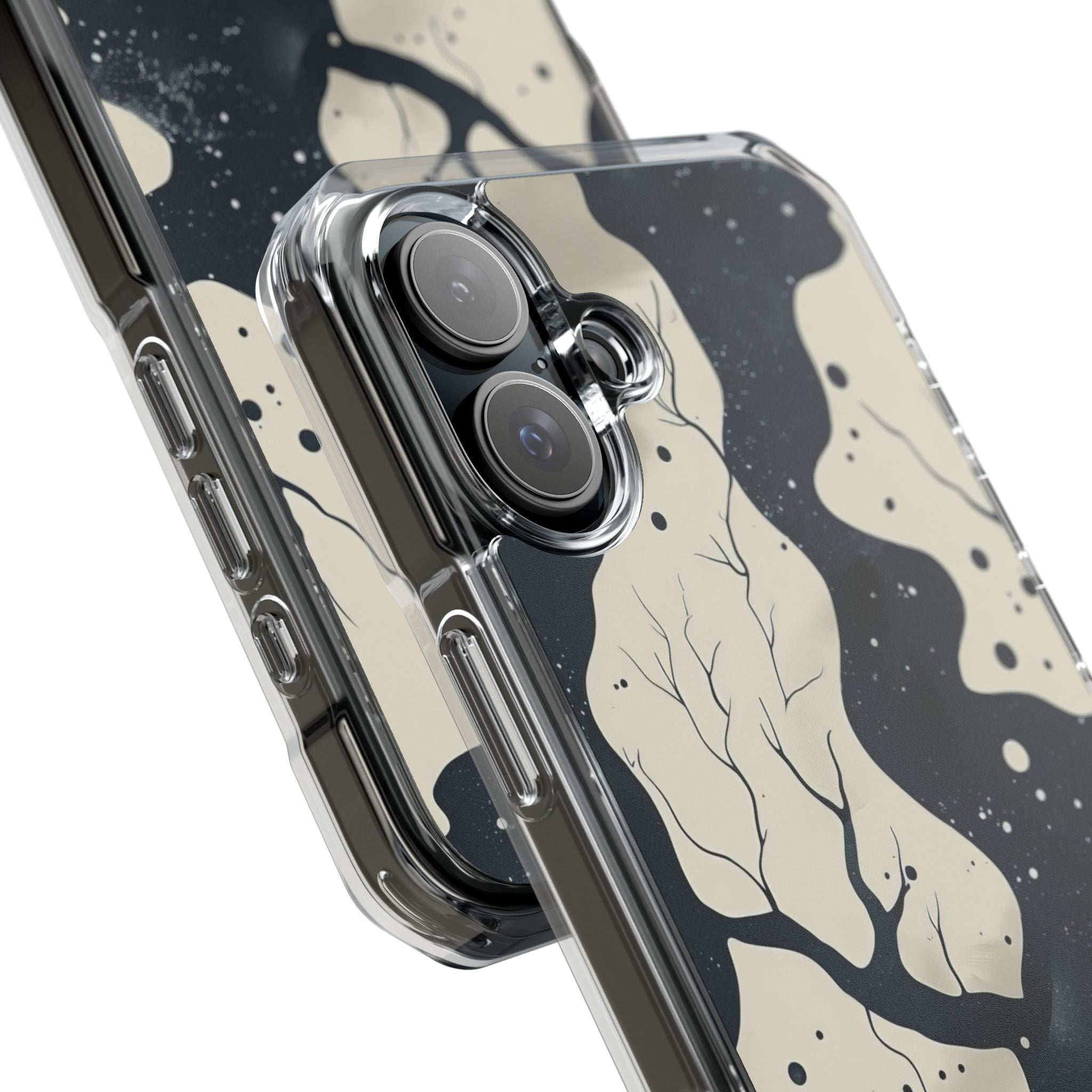 Organic Fluid Silhouettes with Cosmic Depth iPhone 16 - Clear Impact Phone Case