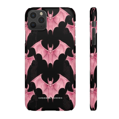 Gothic Pink Bats Aflame iPhone 11 - Slim Phone Case