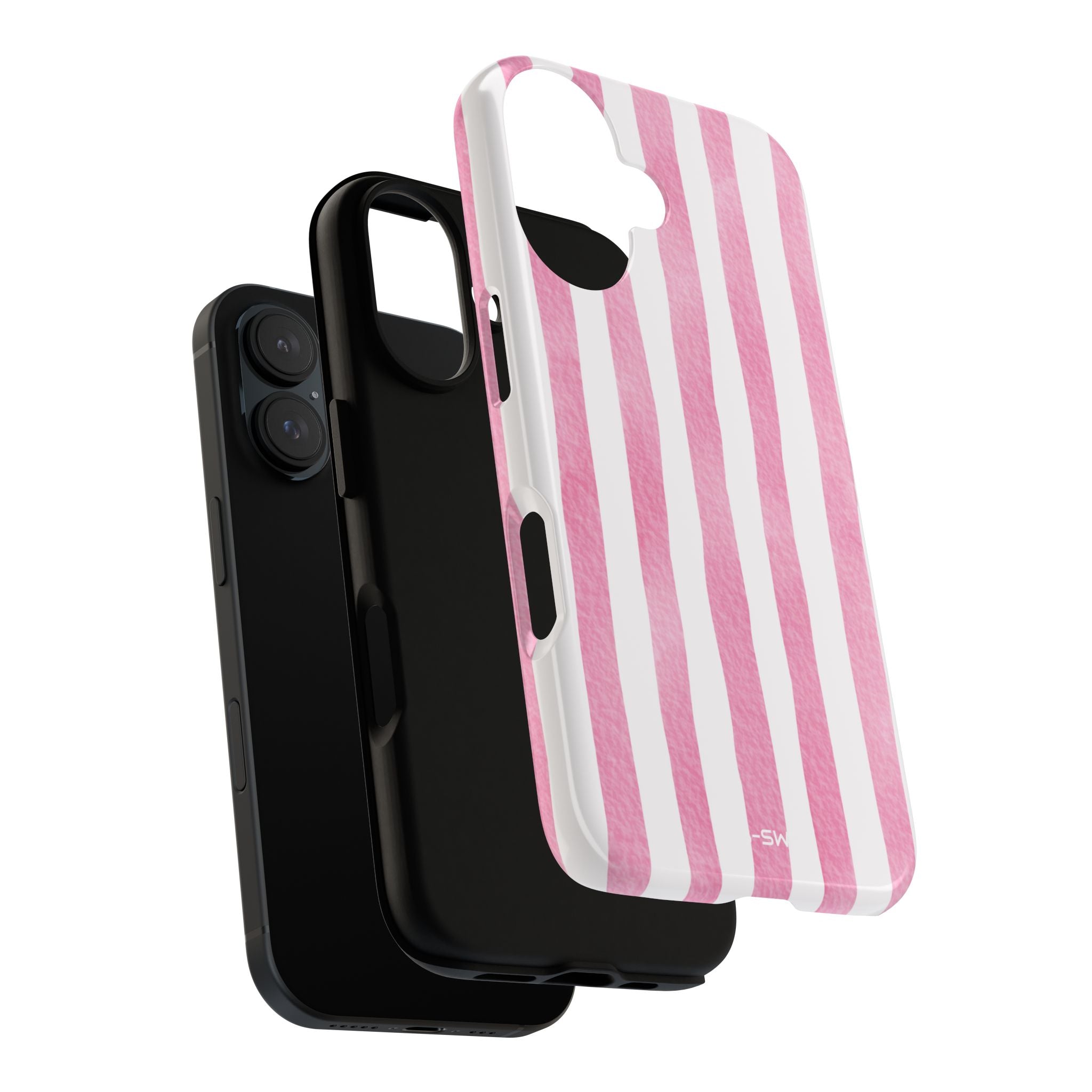 Pink Watercolor Stripes - iPhone Case