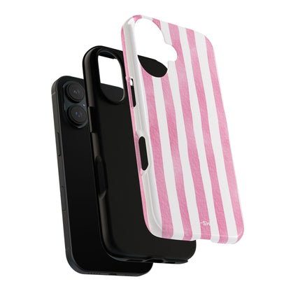 Pink Watercolor Stripes - iPhone Case
