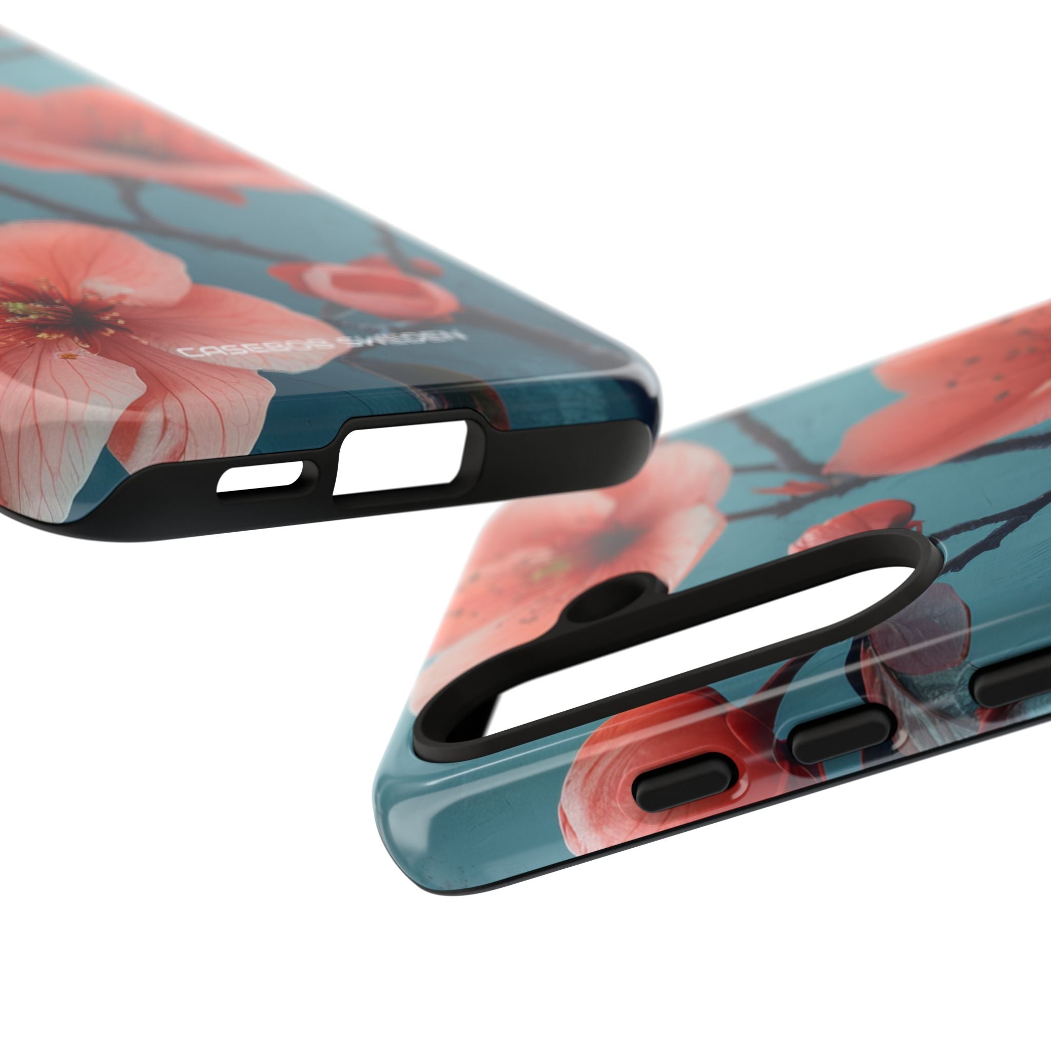 Teal Coral Blossom - Tough Samsung S24 Phone Case