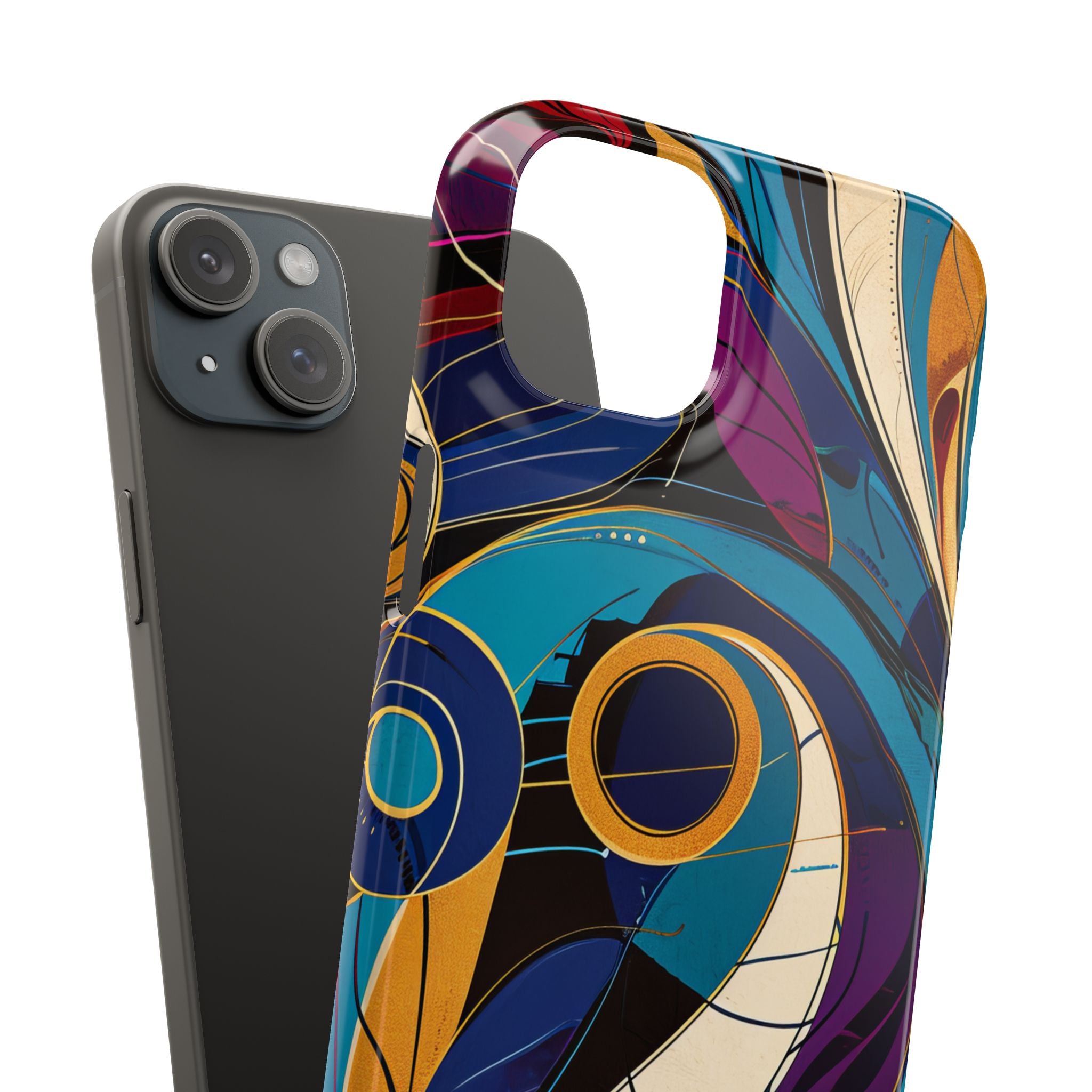 Vintage Vortex Harmony iPhone 15 - Slim Phone Case