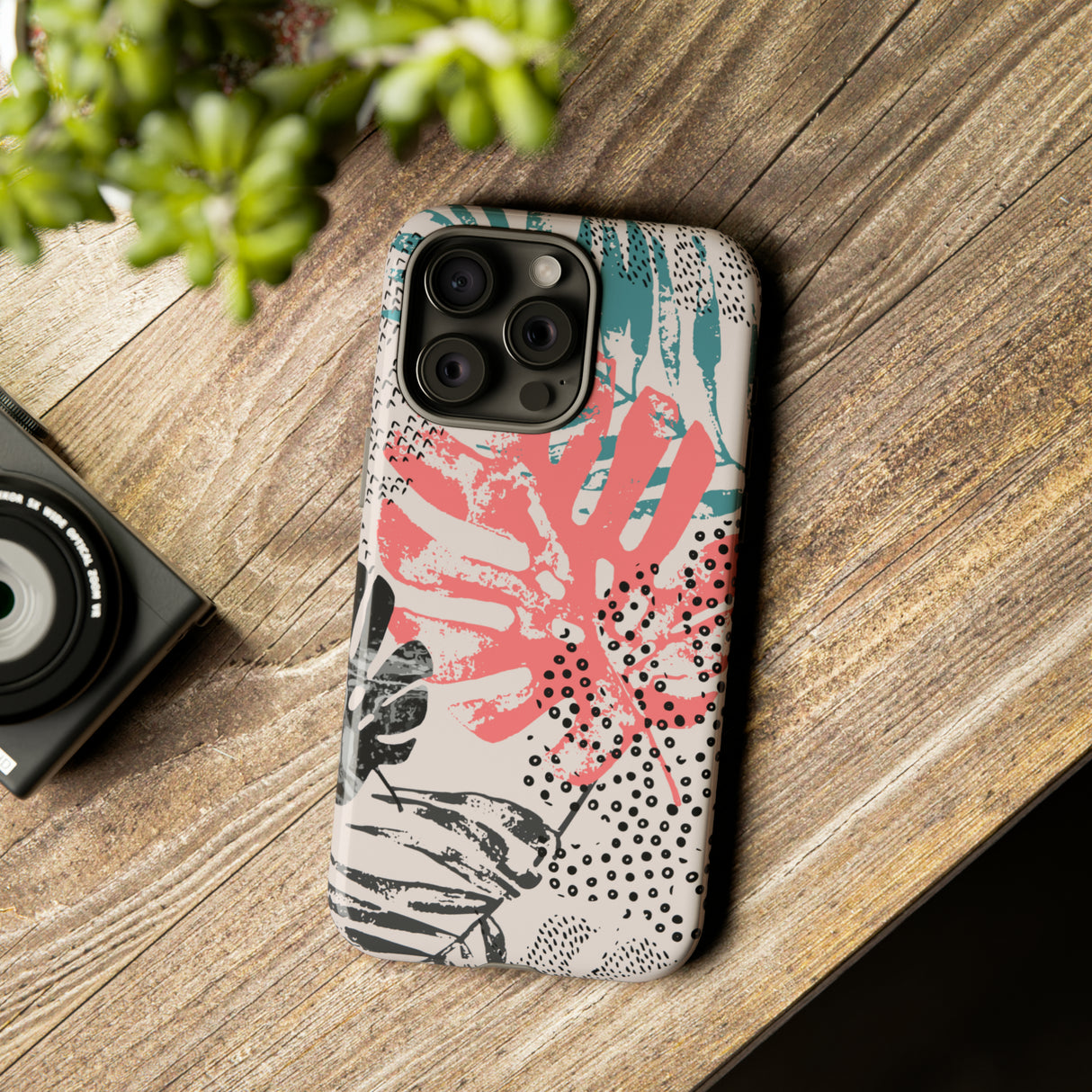 Rough Grunge Tropical - Protective Phone Case