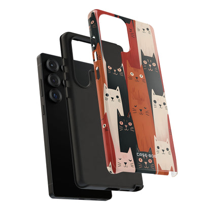 Elongated Cats Black Samsung S25 Ultra Case - Tough