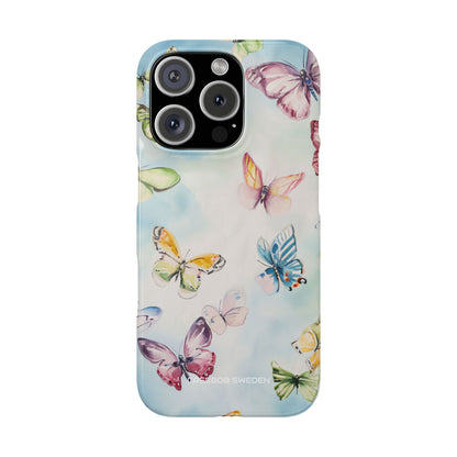 Watercolor Butterfly Bliss - Slim iPhone 16 Phone Case