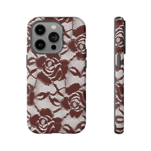 Red Lace Gothic Flower - Protective Phone Case