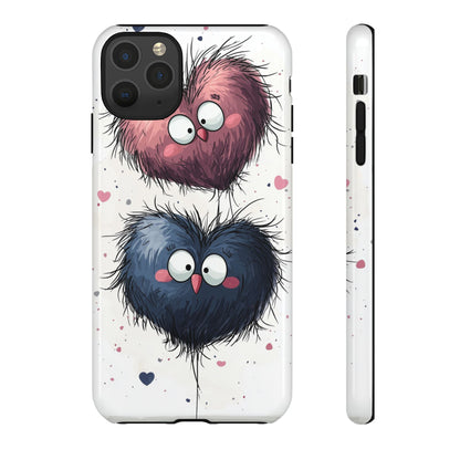 Fluffy Hearts Embrace - iPhone Case