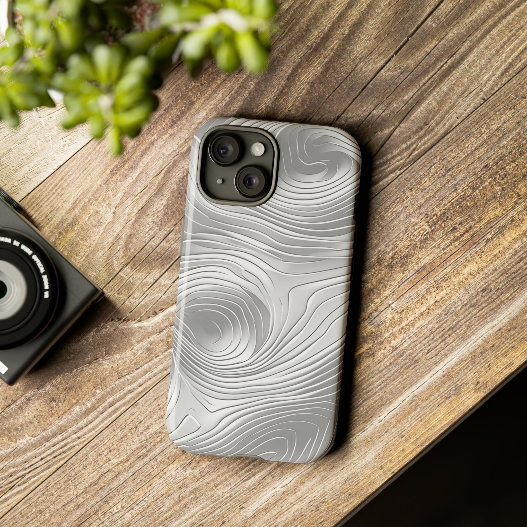 Sleek Grey Abstract Lines Case - Protective Phone Case