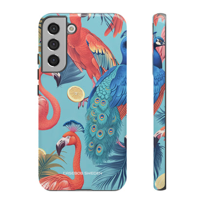 Tropical Flamingo Bliss - Tough Samsung S22 Phone Case