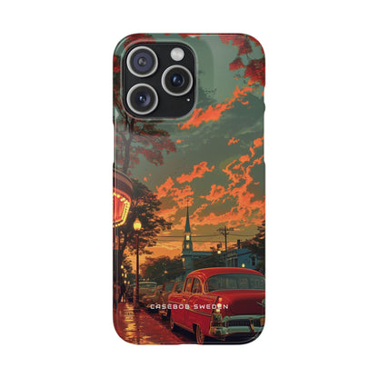 Mid-Century Nostalgia Streetscape iPhone 15 - Slim Phone Case