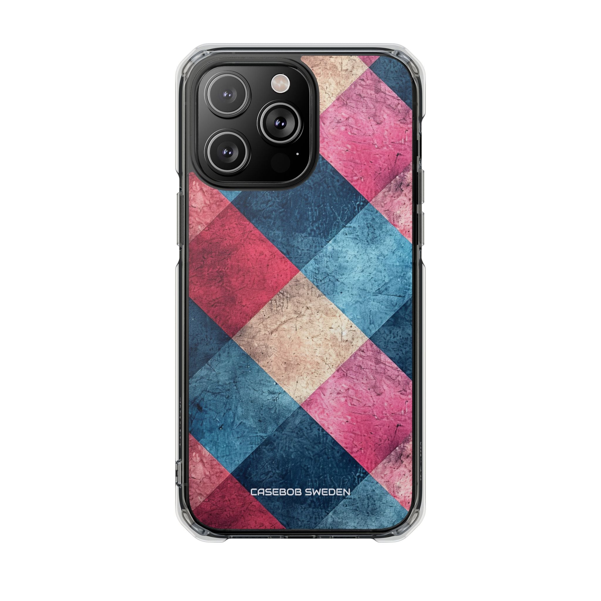 Bold Geometric Squares - Clear Impact iPhone 14 Phone Case