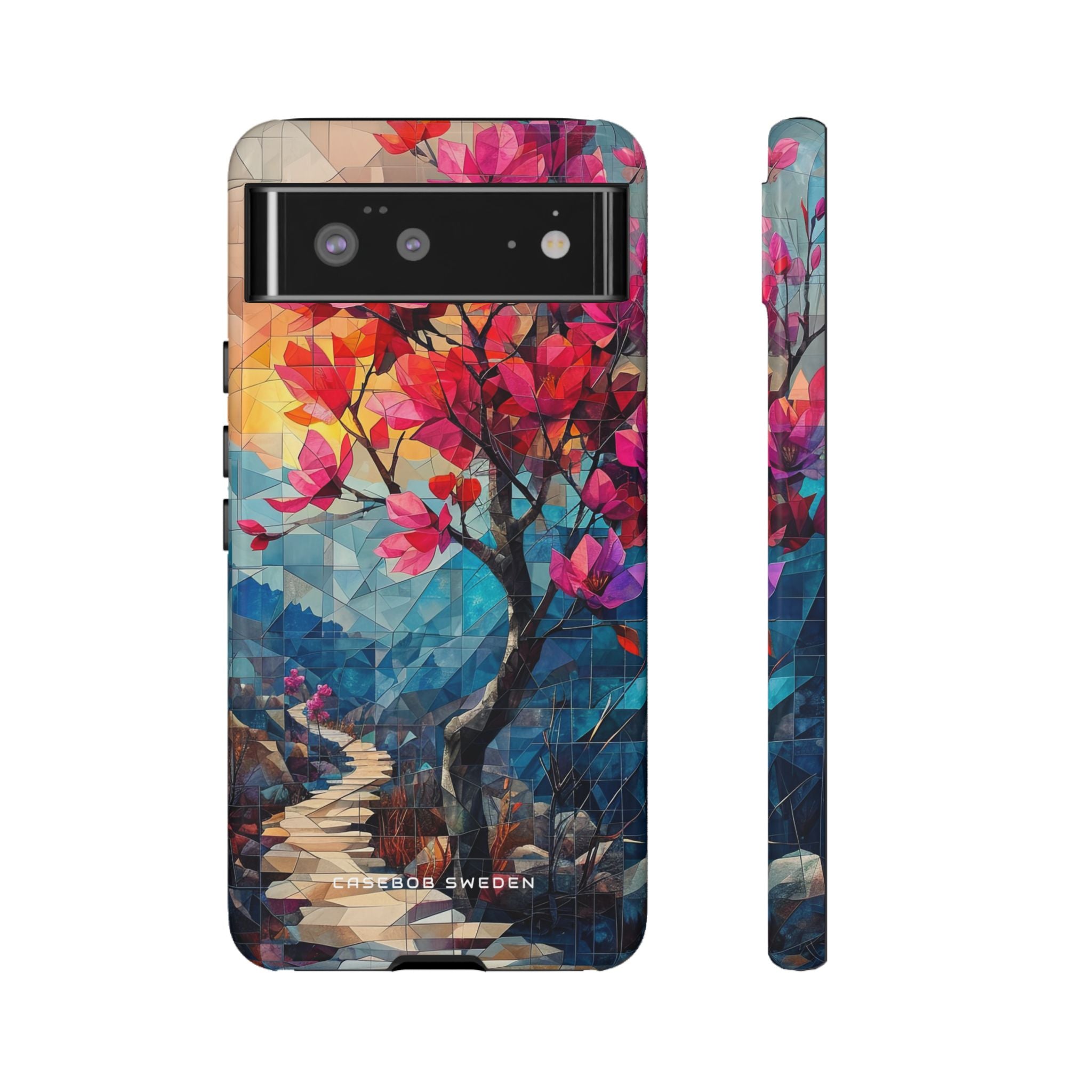 Vibrant Geometric Tree Landscape Google Pixel 6 - Tough Phone Case